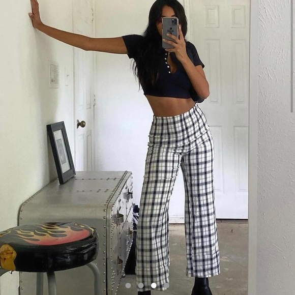 Princess Polly Pants - Princess Polly Plaid Pants